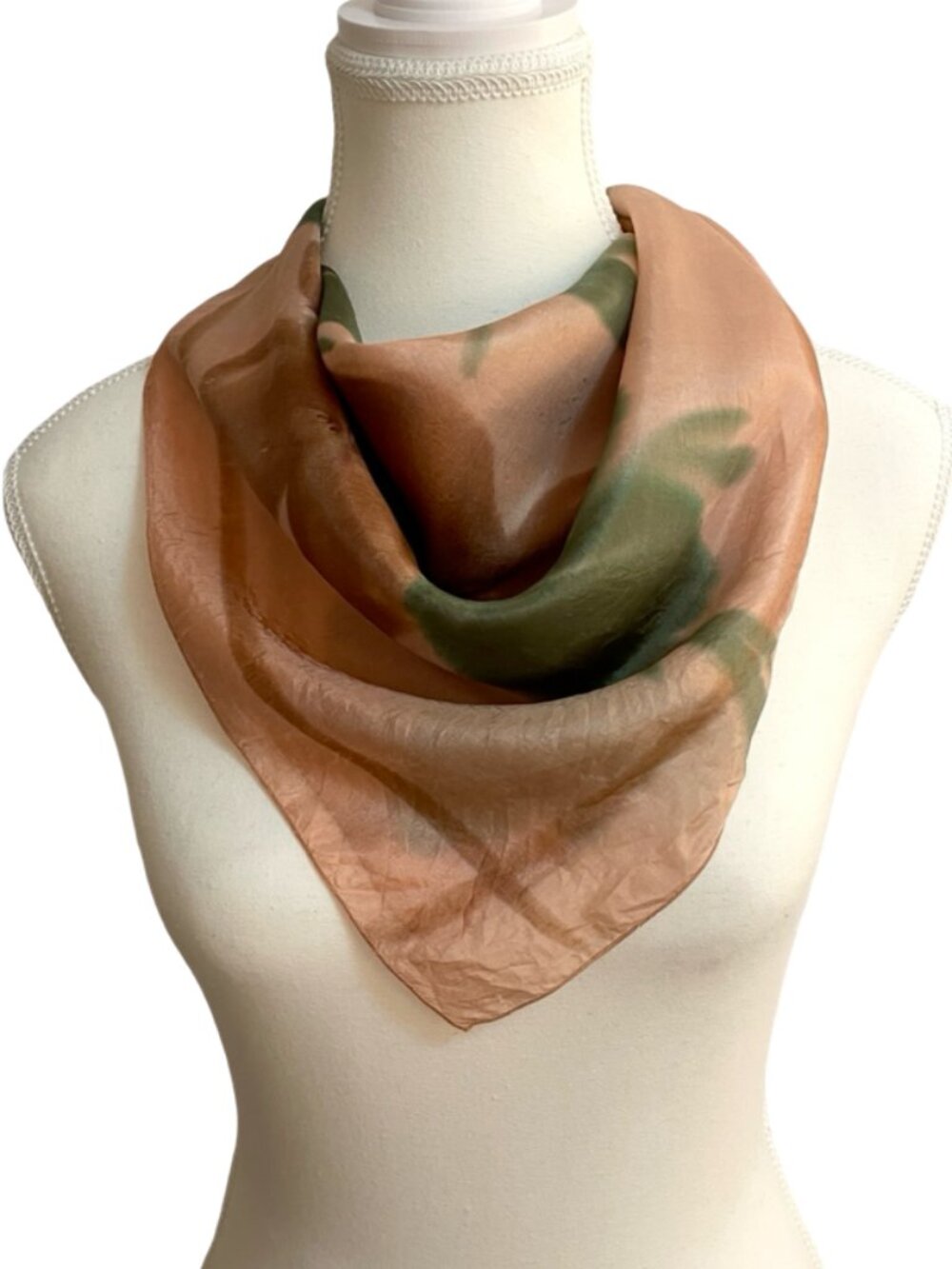 Silk Scarf Hand Painted Floral 25” Square